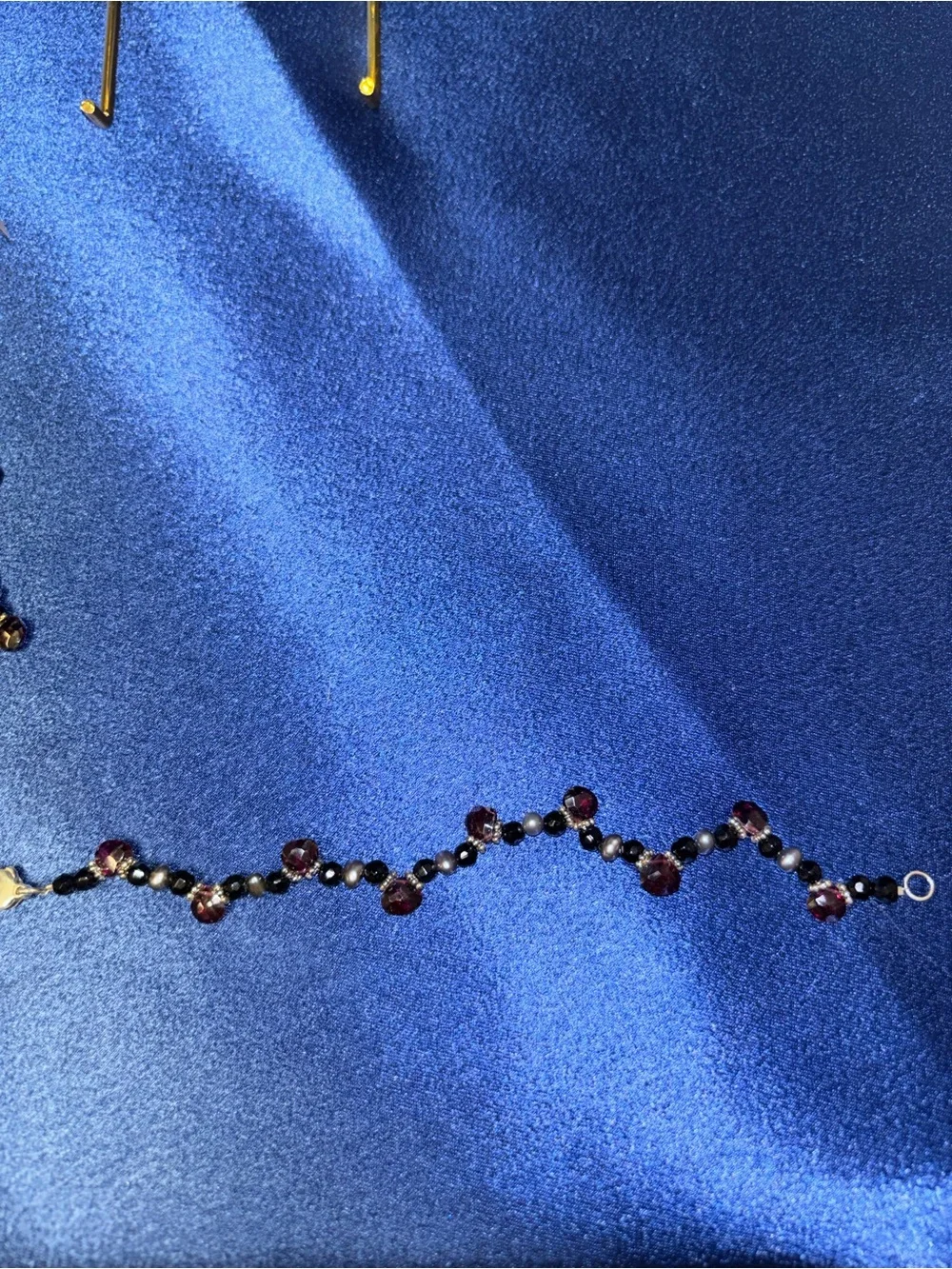10 Party Favors for little girls aged 6-11 Plum and Black Beaded Bracelets.